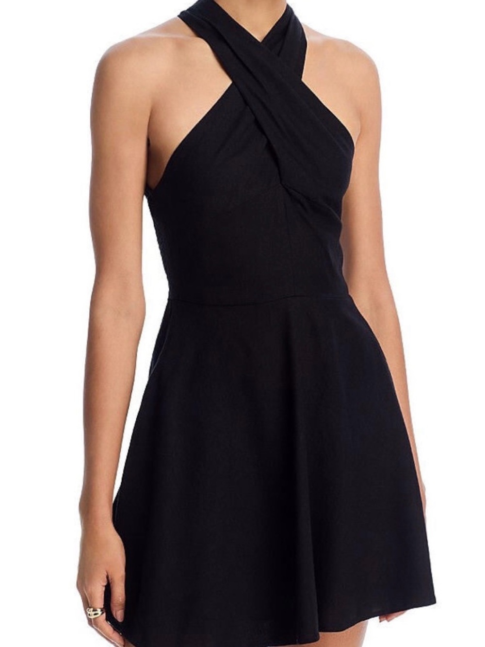 Steve Madden Black Cross-Halter Mini Dress